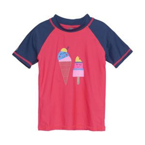 Dievčenské tričko na kúpanie COLOR KIDS-T-shirt W. Print, diva pink