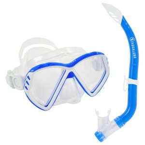 Potápačský/šnorchlovací set AQUALUNG-CUB COMBO TRANSPARENT BLUE