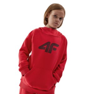 Chlapčenská mikina s kapucňou 4F JUNIOR-SWEATSHIRT-JAW23TSWSM626-62S-RED