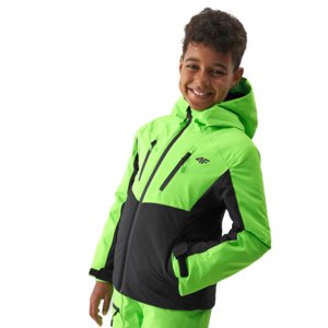 Chlapčenská lyžiarska bunda 4F JUNIOR-TECHNICAL JACKET-JAW23TTJAM300-41N-GREEN NEON