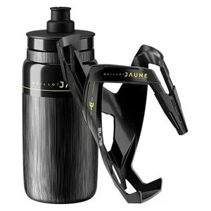 Fľaša na bicykel ELITE-Set FLY TEX 550 Maillot Jaune + CUSTOM RACE PLUS čierny