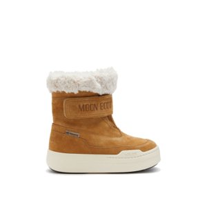 Juniorské vysoké zimné topánky MOON BOOT-MB JR PARK STRAP BOOT SUEDE-JR-L003 SAND