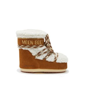 Dámske nízke zimné topánky MOON BOOT-ICON LOW SHEARLING-MA03 WHISKY/OFF WHITE