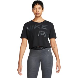 Dámske tréningové tričko s krátkym rukávom NIKE PRO-W GRX SS-FQ4985-010-BLACK/WHITE
