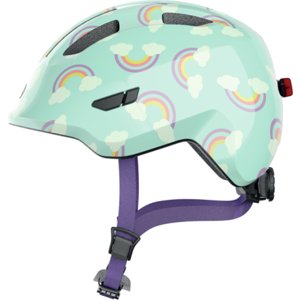 Juniorská cyklistická prilba ABUS-Smiley 3.0 LED blue rainbow S