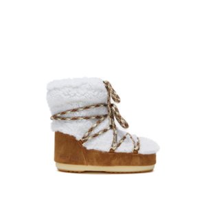 Dievčenské nízke zimné topánky MOON BOOT-LIGHT LOW SHEARLING, 001 whisky/off white