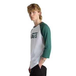 Pánske tričko s krátkym rukávom VANS-CLASSIC RAGLAN-WHITE-BISTRO GREEN