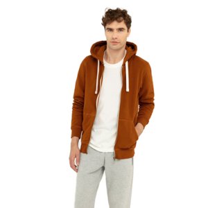 Pánska zateplená mikina so zipsom VOLCANO-B-STAR-201-ORANGE-I