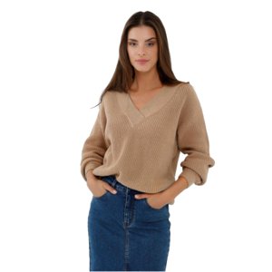 Dámsky sveter VOLCANO-S-VIDA-202-CAMEL