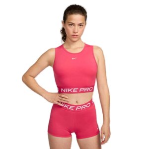 Dámske tréningové tričko s krátkym rukávom NIKE PRO-DF 365 CROP TANK-629 ASTER PINK/WHITE