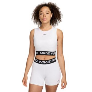 Dámske tréningové tričko s krátkym rukávom NIKE PRO-DF 365 CROP TANK-100 WHITE/BLACK