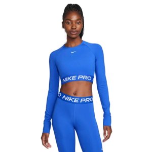 Dámske tréningové tričko s dlhým rukávom NIKE PRO-PRO DF 365 CROP LS-405-Blue