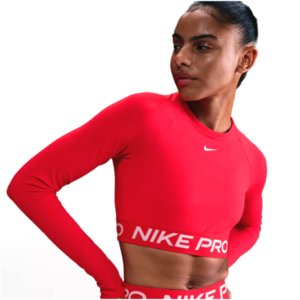 Dámske tréningové tričko s dlhým rukávom NIKE PRO-PRO DF 365 CROP LS-657-Red