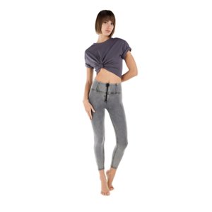 Dámske jeggings nohavice FREDDY-WR.UP® superskinny push up 7/8 jeggings with high waist and zip-Grey