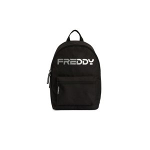 Dámsky batoh FREDDY-Backpack with a silver logo and outer pocket-Black