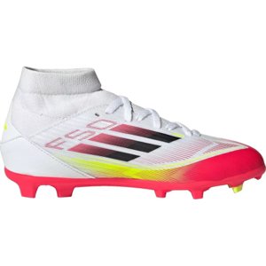 Chlapčenské futbalové kopačky outdoorové ADIDAS-F50 League Mid Jr FG/MG cloud white/core black/solar yellow