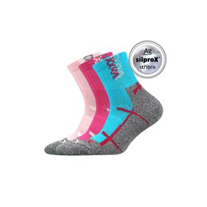 Dievčenské turistické ponožky VOXX-3 PACK-Wallík-Pink/Blue