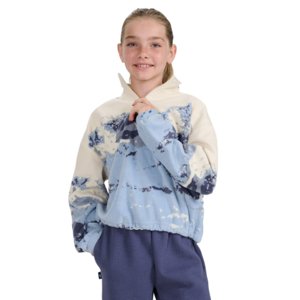 Dievčenská lyžiarska flisová mikina 4F JUNIOR-FLEECE F343-4FJWAW25TFLEF343-90A-MULTICOLOUR ALLOVER