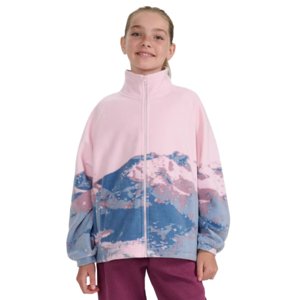 Dievčenská flisová mikina so zipsom 4F JUNIOR-FLEECE F344-4FJWAW25TFLEF344-91A-MULTICOLOUR 1 ALLOVER