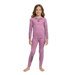 Dievčenské termoprádlo vrchný a spodný diel 4F JUNIOR-SEAMLESS UNDERWEAR F250-4FJWAW25USEAF250-56S-LIGHT PINK