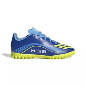 Chlapčenské futbalové kopačky turfy ADIDAS-F50 Messi Club Jr TF team royal blue/solar yellow/semi blue burst