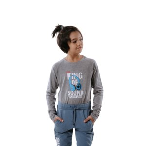 Chlapčenské tričko s dlhým rukávom AUTHORITY KIDS-T-SOUND grey