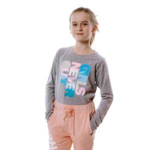 Dievčenské tričko s dlhým rukávom AUTHORITY KIDS-T-NEVER grey