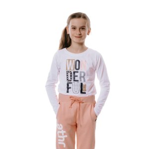 Dievčenské tričko s dlhým rukávom AUTHORITY KIDS-T-WONDERFUL white