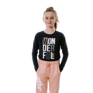 Dievčenské tričko s dlhým rukávom AUTHORITY KIDS-T-WONDERFUL navy