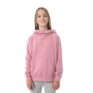 Dievčenská mikina s kapucňou 4F JUNIOR-GIRLS SWEATSHIRT JBLD002-56S-LIGHT PINK