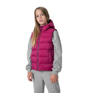 Dievčenská vesta 4F JUNIOR-GIRLS JACKET JKUDP002-53S-DARK PINK