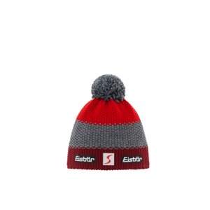 Juniorská zimná čiapka EISBÄR-Star Pompon MÜ SP kids - burgund-anthramel-fieryred