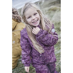 Dievčenský zimný overal COLOR KIDS-Coverall AOP, AF 10.000, grape wine