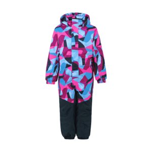 Dievčenský zimný overal COLOR KIDS-Coverall AOP, AF 10.000, festival fuchsia