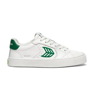 Pánské volnočasové boty Cariuma SALVAS White Leather Abundant Green Logo Sneaker
