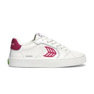 Dámské volnočasové boty Cariuma SALVAS White Leather Jazzy Pink Logo Sneaker