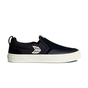Dámské volnočasové boty Cariuma SLIP-ON PRO Black Suede and Canvas Ivory Logo Sneaker