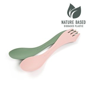 Light my fire  Spork medium BIO 2-pack sandygreen/dustypink Cestovný príbor