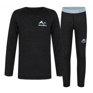 Husky  Merbo K black, 134 Detské merino termoprádlo