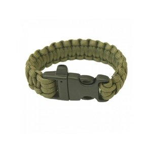 Yate HIGHLANDER Paracord Náramok - trojzubec, píšťalka olivová Kresadlo, píšťalka