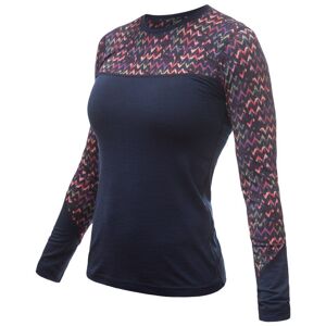 SENSOR MERINO IMPRESS dámske tričko dl.rukáv deep blue/origami Veľkosť: S-