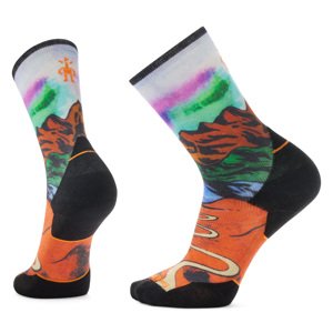 Smartwool TRAIL RUN TC SINGLETRACK PRINT CREW orange rust Veľkosť: L 196575354607 ponožky