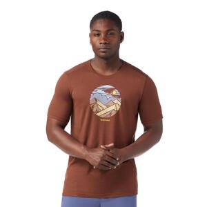 Smartwool FOURTEENER ACTIVE SHORT SLEEVE GRAPHIC T sable brown Veľkosť: XL tričko