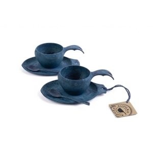 Kupilka Slow Down set - 2x KUKSA - 210 ml + 2x tanier + 2x čajová lyžička - Blueberry (BLUE)