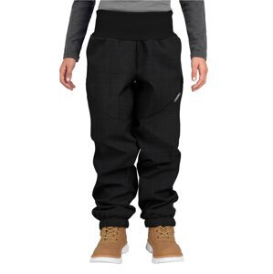 Unuo Unuo, Detské softshellové otepľovačky so sherpou Light, Čierna Žíhaná Veľkosť: 98/104 8596227092031