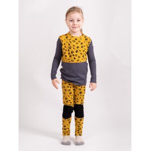 Unuo Unuo, Detské merino legíny Nature, Horčicová, Lesné stopy Veľkosť: 110/116 8596227126309