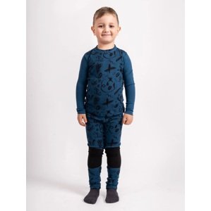 Unuo Unuo, Detské merino tričko s dlhým rukávom Nature, Petrolejová, Kresba Veľkosť: 134/140 8596227126569
