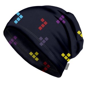 Unuo Unuo, Detská čiapka fleecová Homeless, Čierna, Kocky Veľkosť: M (49-52 cm) 8596227140275