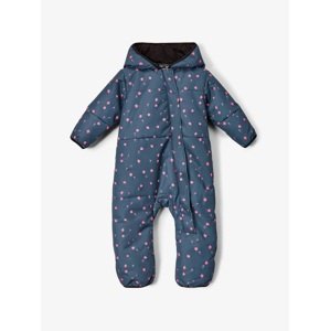 Unuo Unuo, Batoľacia zimná kombinéza Polar, Čierna, Kvety Veľkosť: 74/80 8596227148516