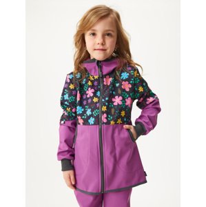 Unuo Dievčenské softshellový kabát s fleecom Street, Ostružinová, Kytičky Veľkosť: 128/134 8596227153992